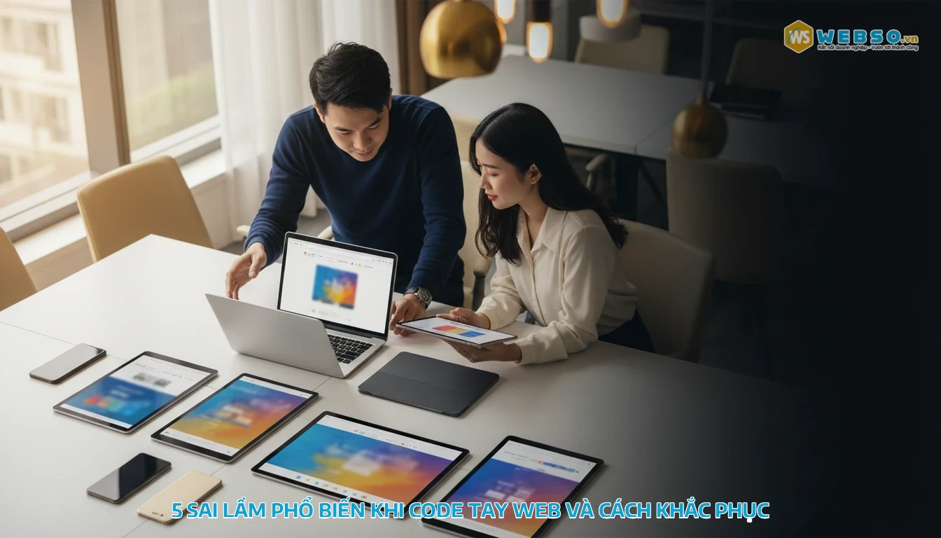 thiết kế web code tay - 5 sai lầm phổ biến khi code tay web và cách khắc phục