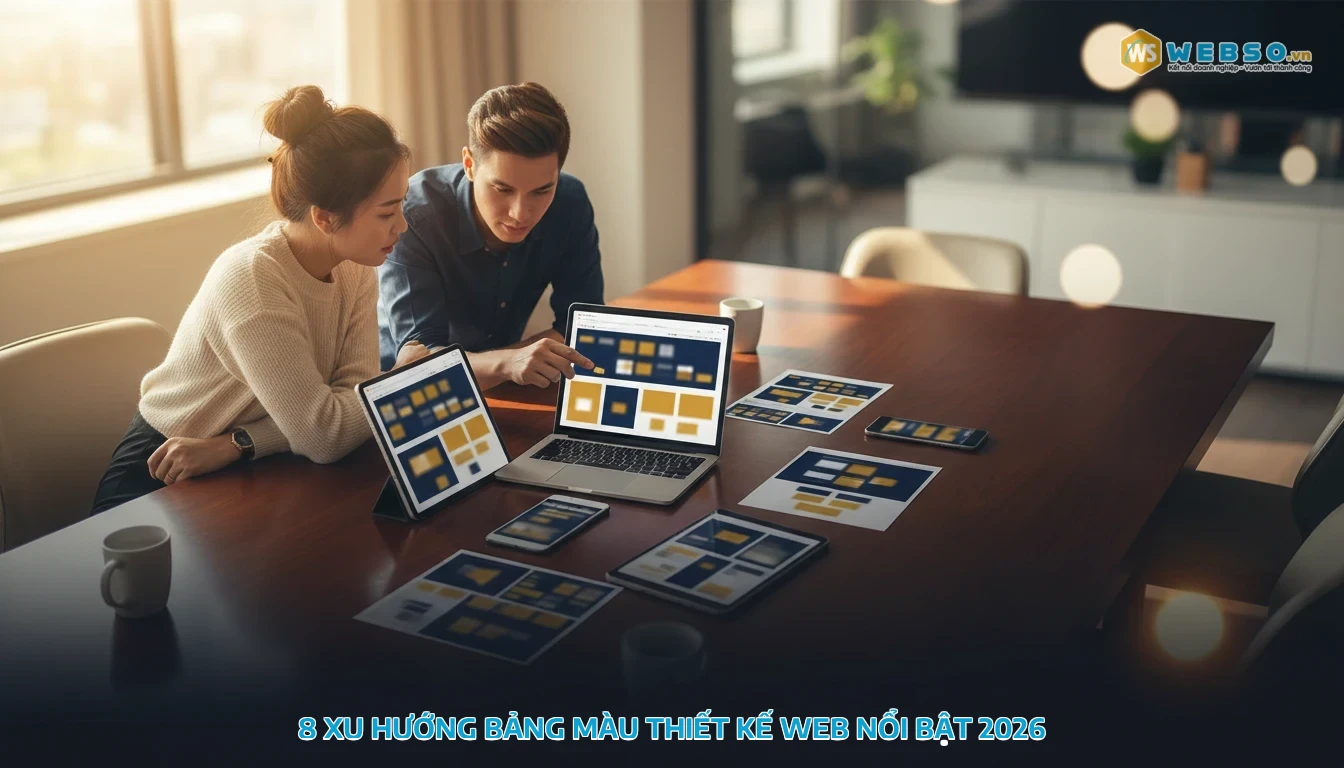 bảng màu thiết kế web - 8 xu hướng bảng màu thiết kế web nổi bật 2026