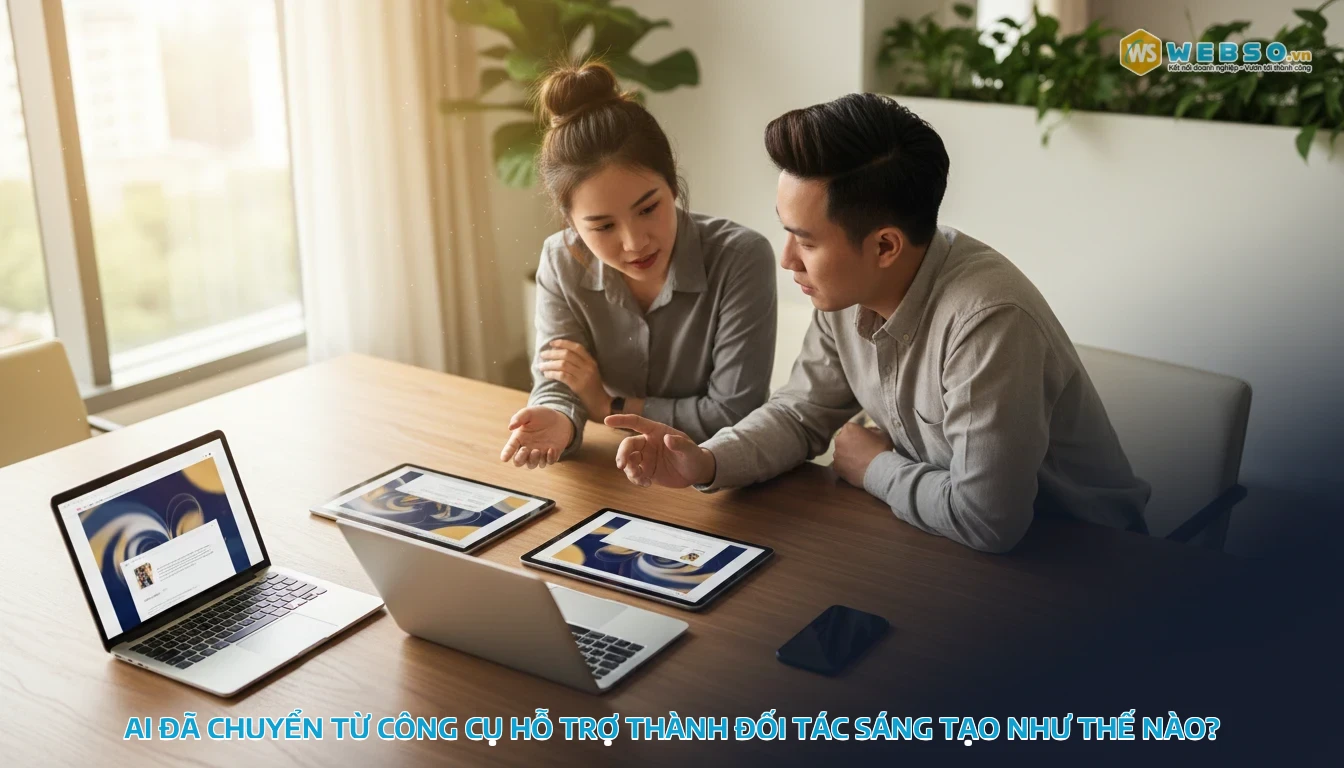 thiết kế web bằng ai - AI Đã Chuyển Từ Công Cụ Hỗ Trợ Thành Đối Tác Sáng Tạo Như Thế Nào?