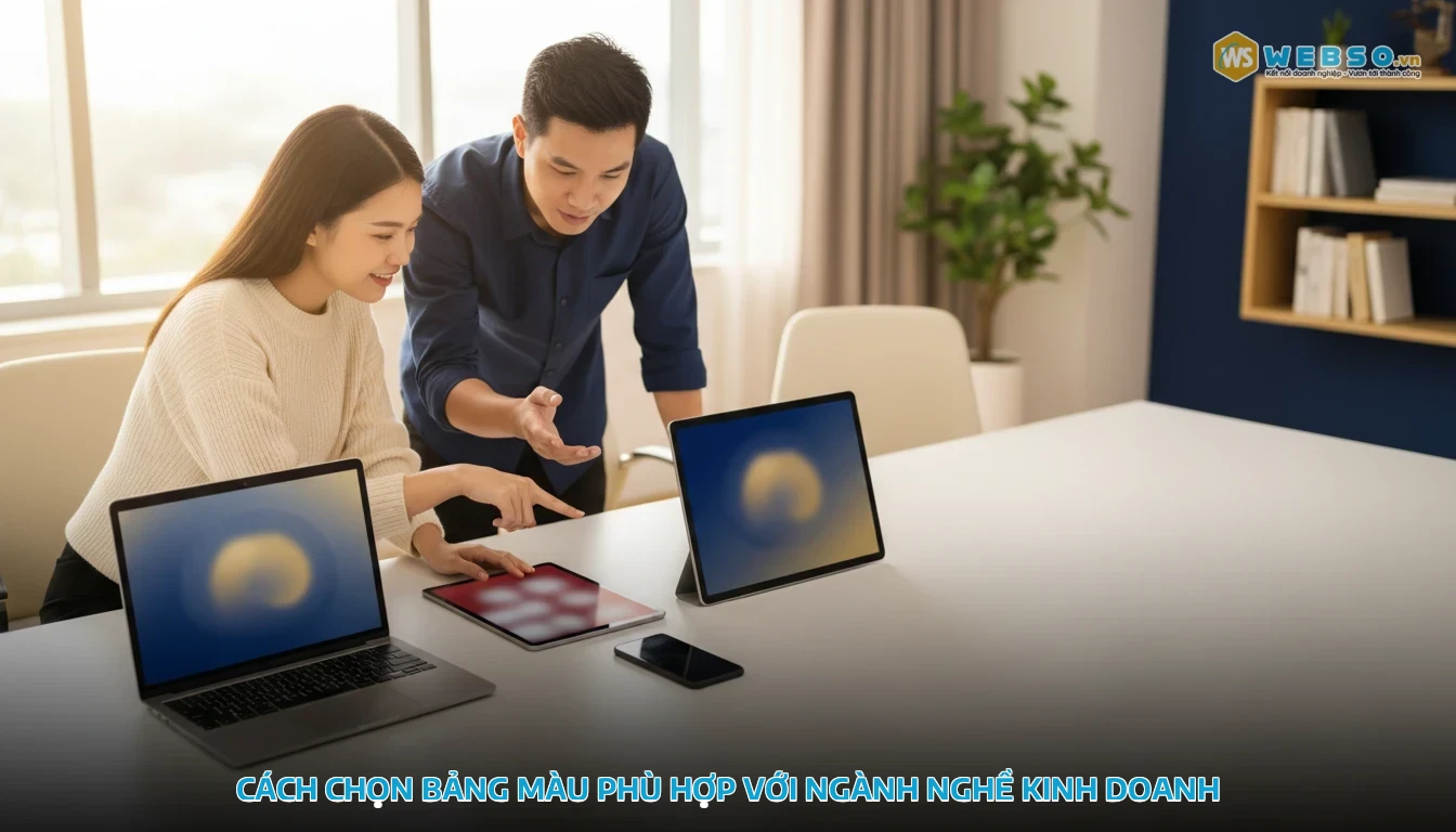 phối màu trong thiết kế web - Cách chọn bảng màu phù hợp với ngành nghề kinh doanh