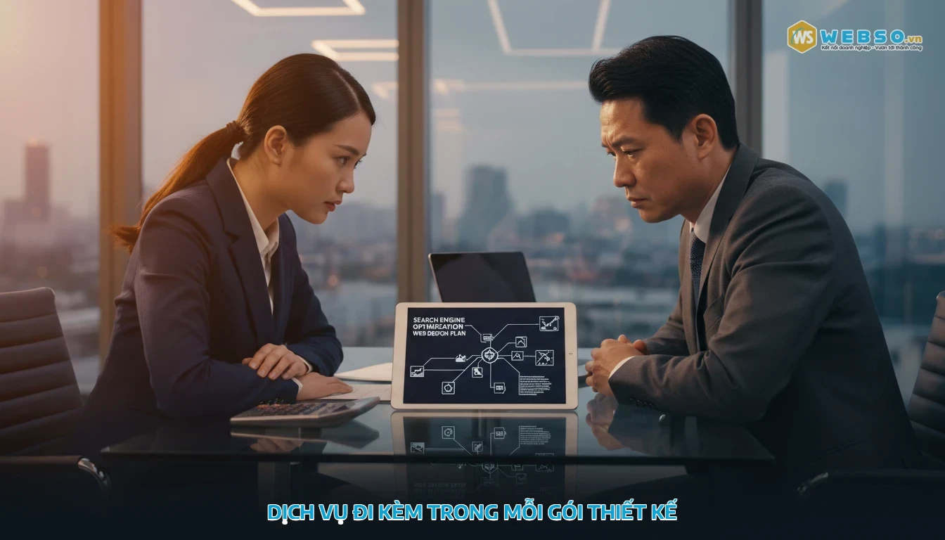 bảng giá thiết kế website - Dịch vụ đi kèm trong mỗi gói thiết kế