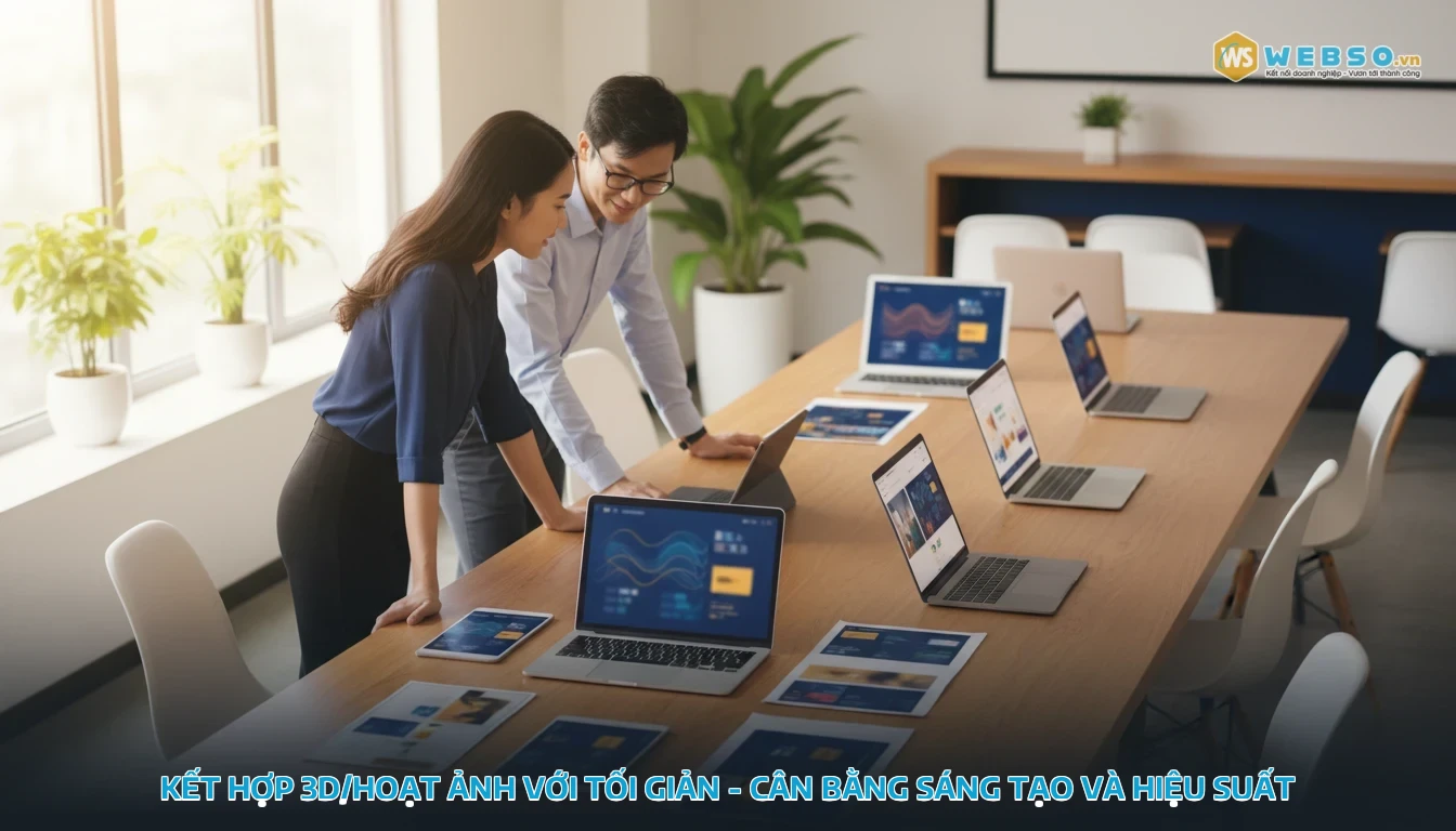 thiết kế web công ty - Kết Hợp 3D/Hoạt Ảnh Với Tối Giản - Cân Bằng Sáng Tạo Và Hiệu Suất