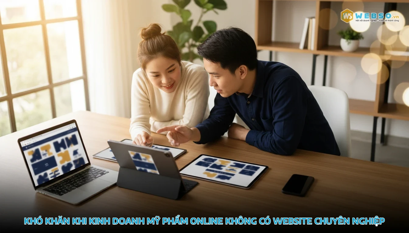 thiết kế website bán mỹ phẩm - Khó khăn khi kinh doanh mỹ phẩm online không có website chuyên nghiệp