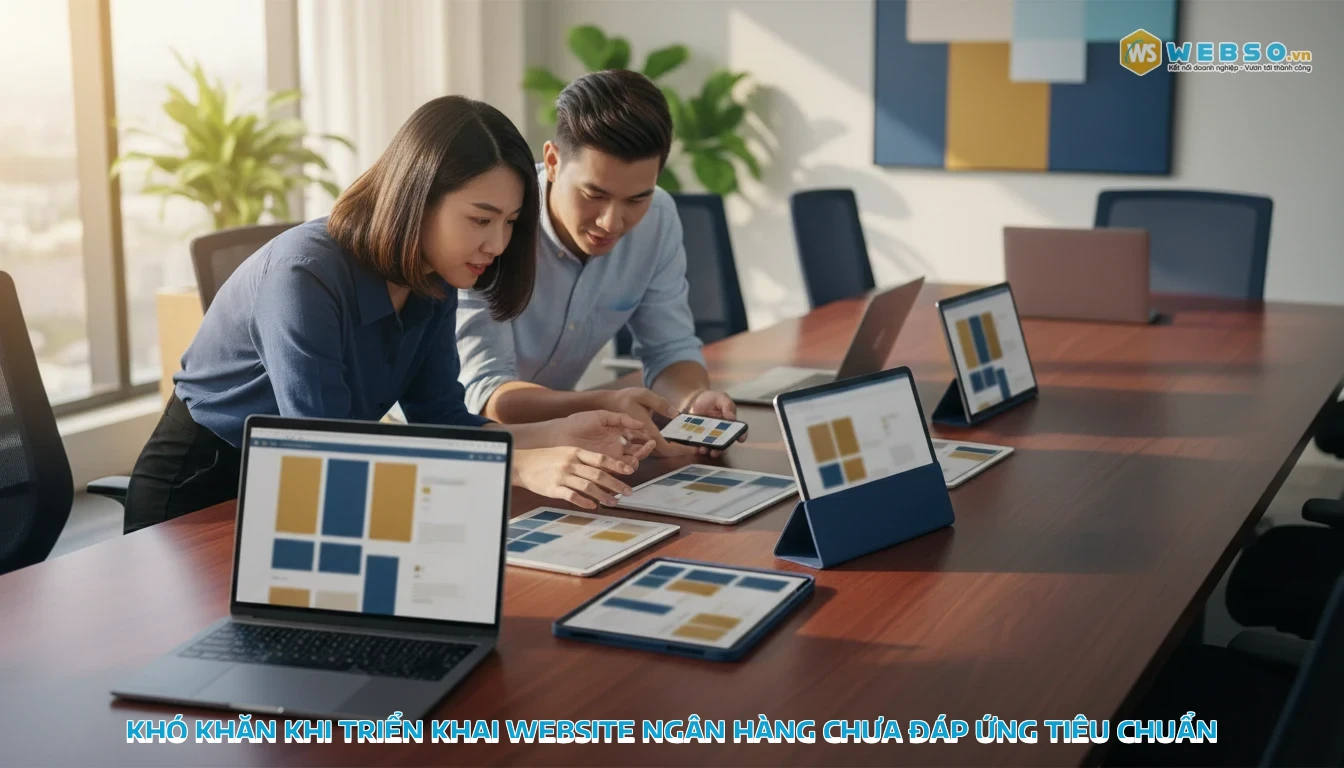 thiết kế website ngân hàng - Khó khăn khi triển khai website ngân hàng chưa đáp ứng tiêu chuẩn