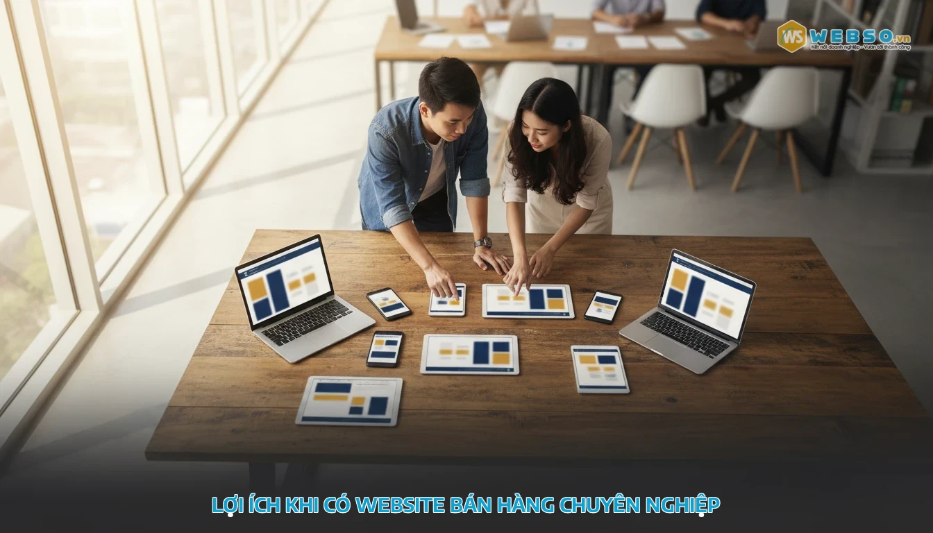 thiết kế website bán hàng - Lợi ích khi có website bán hàng chuyên nghiệp