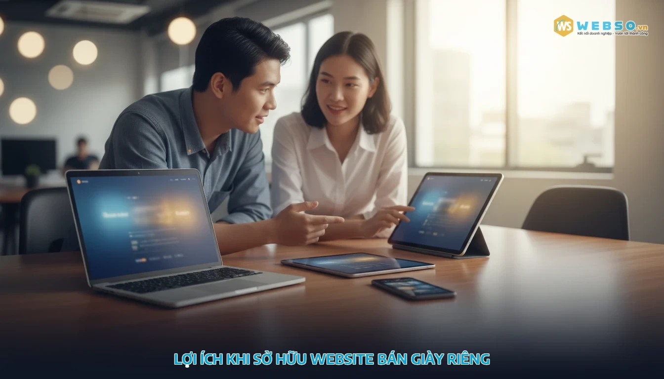 thiết kế website bán giày - Lợi Ích Khi Sở Hữu Website Bán Giày Riêng