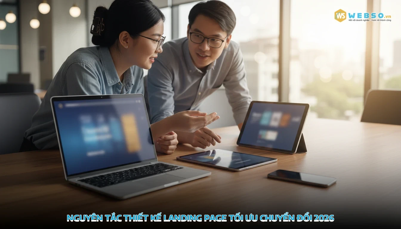 thiết kế website landing page - Nguyên tắc thiết kế landing page tối ưu chuyển đổi 2026
