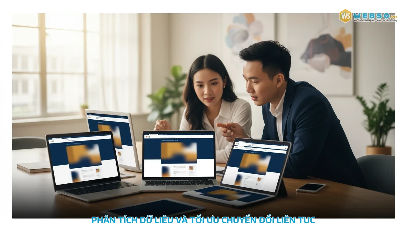 thiết kế website quán bar - Phân tích dữ liệu và tối ưu chuyển đổi liên tục