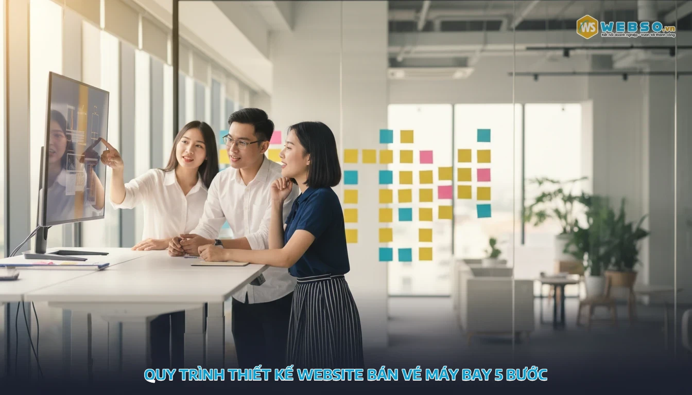 thiết kế website bán vé máy bay - Quy trình thiết kế website bán vé máy bay 5 bước