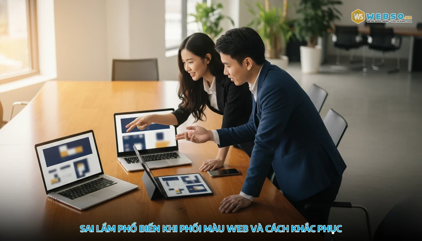 phối màu trong thiết kế web - Sai lầm phổ biến khi phối màu web và cách khắc phục