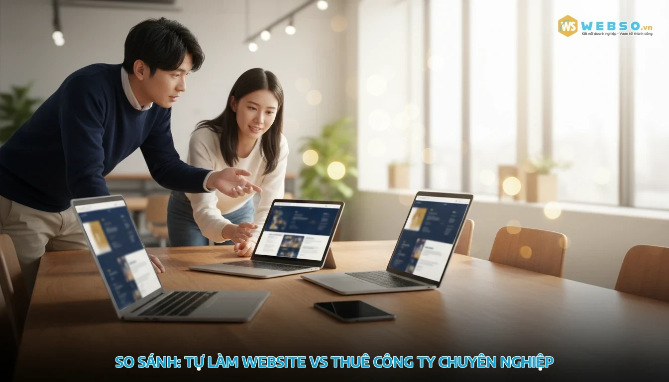 thiết kế web vũng tàu - So sánh: Tự làm website vs thuê công ty chuyên nghiệp