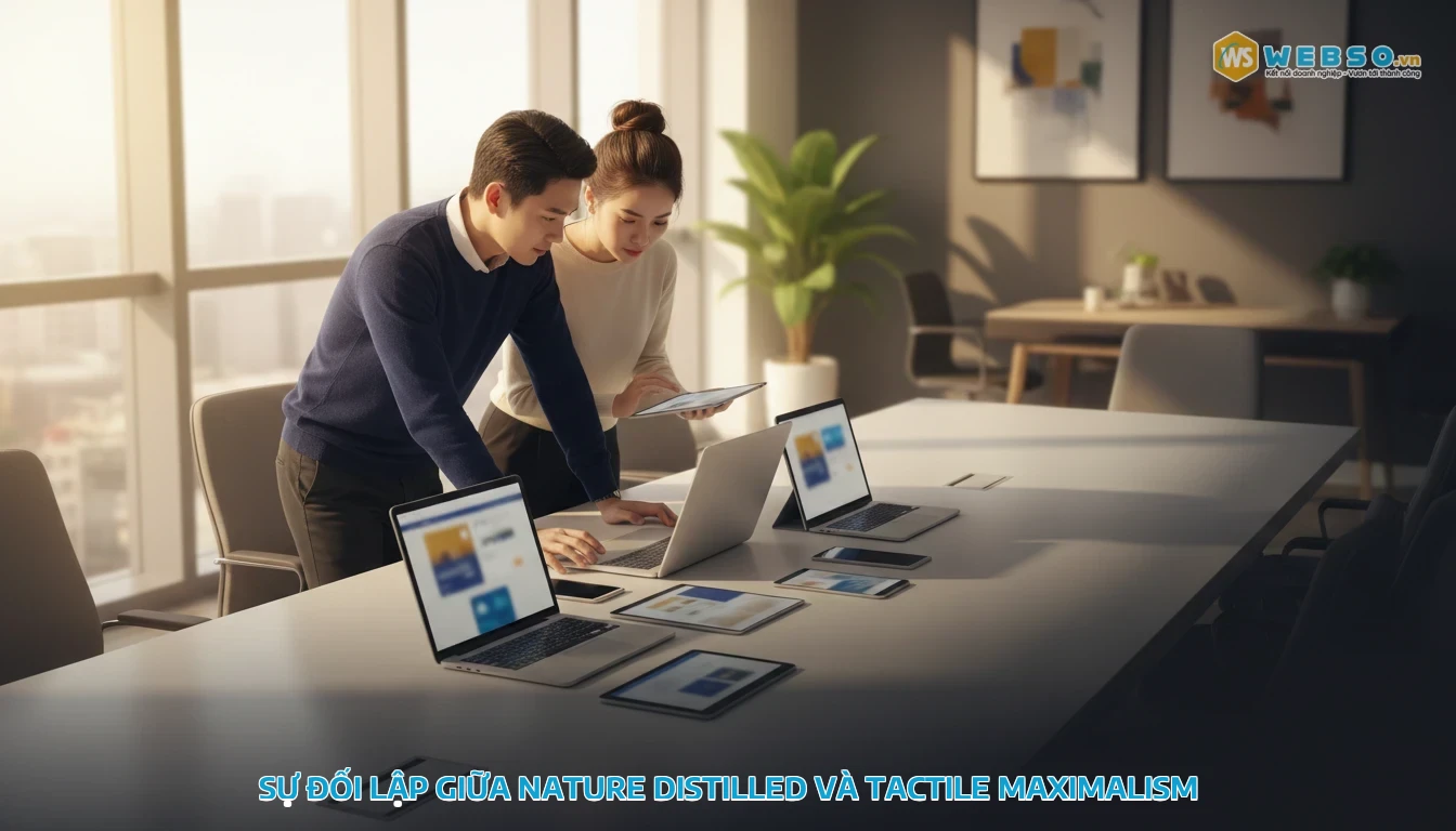 thiết kế và lập trình web - Sự Đối Lập Giữa Nature Distilled và Tactile Maximalism