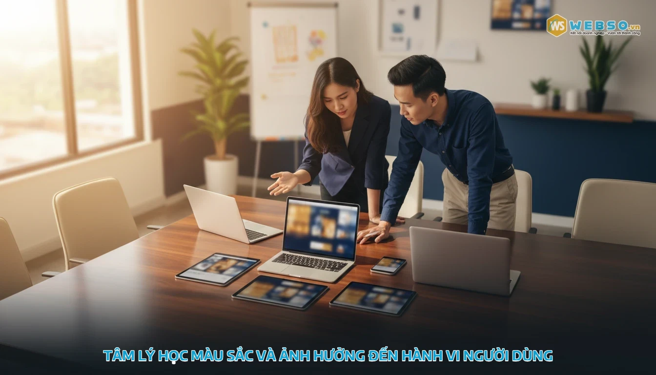 phối màu trong thiết kế web - Tâm lý học màu sắc và ảnh hưởng đến hành vi người dùng