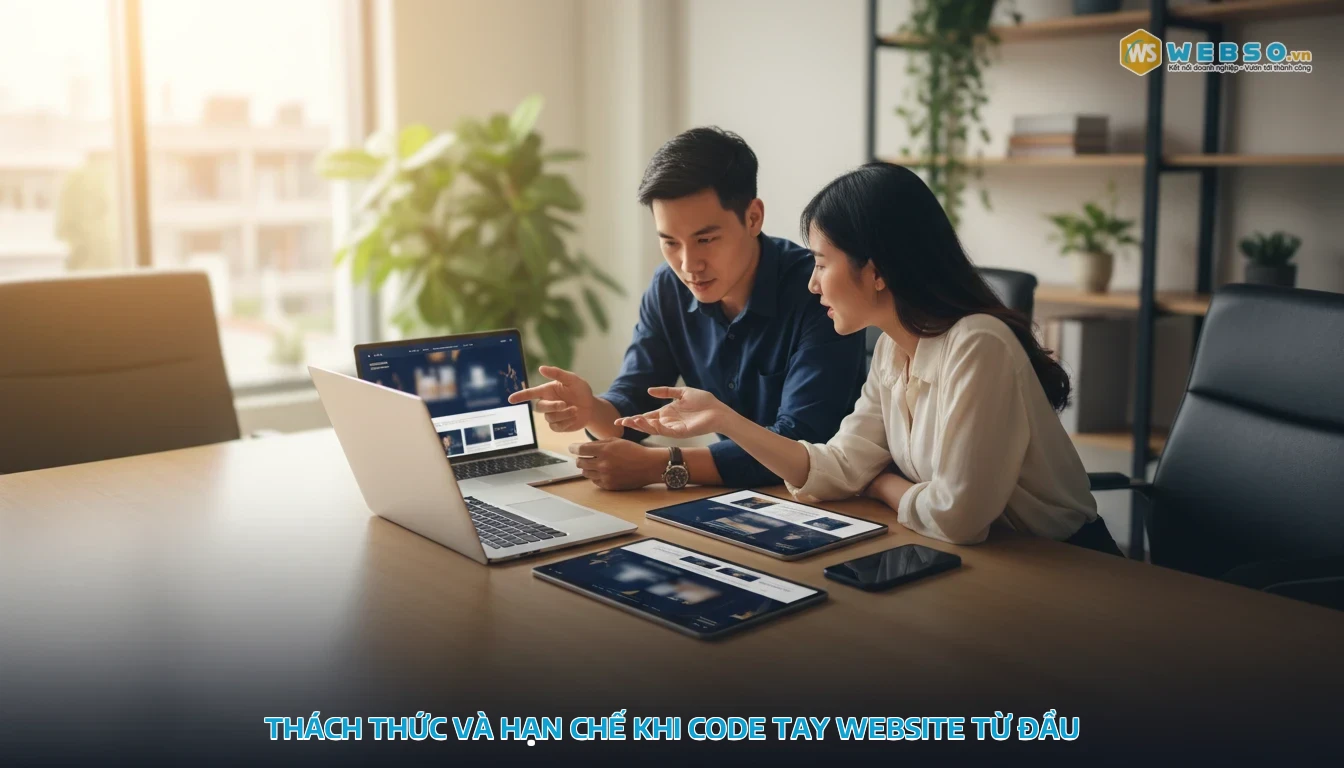 thiết kế web code tay - Thách thức và hạn chế khi code tay website từ đầu