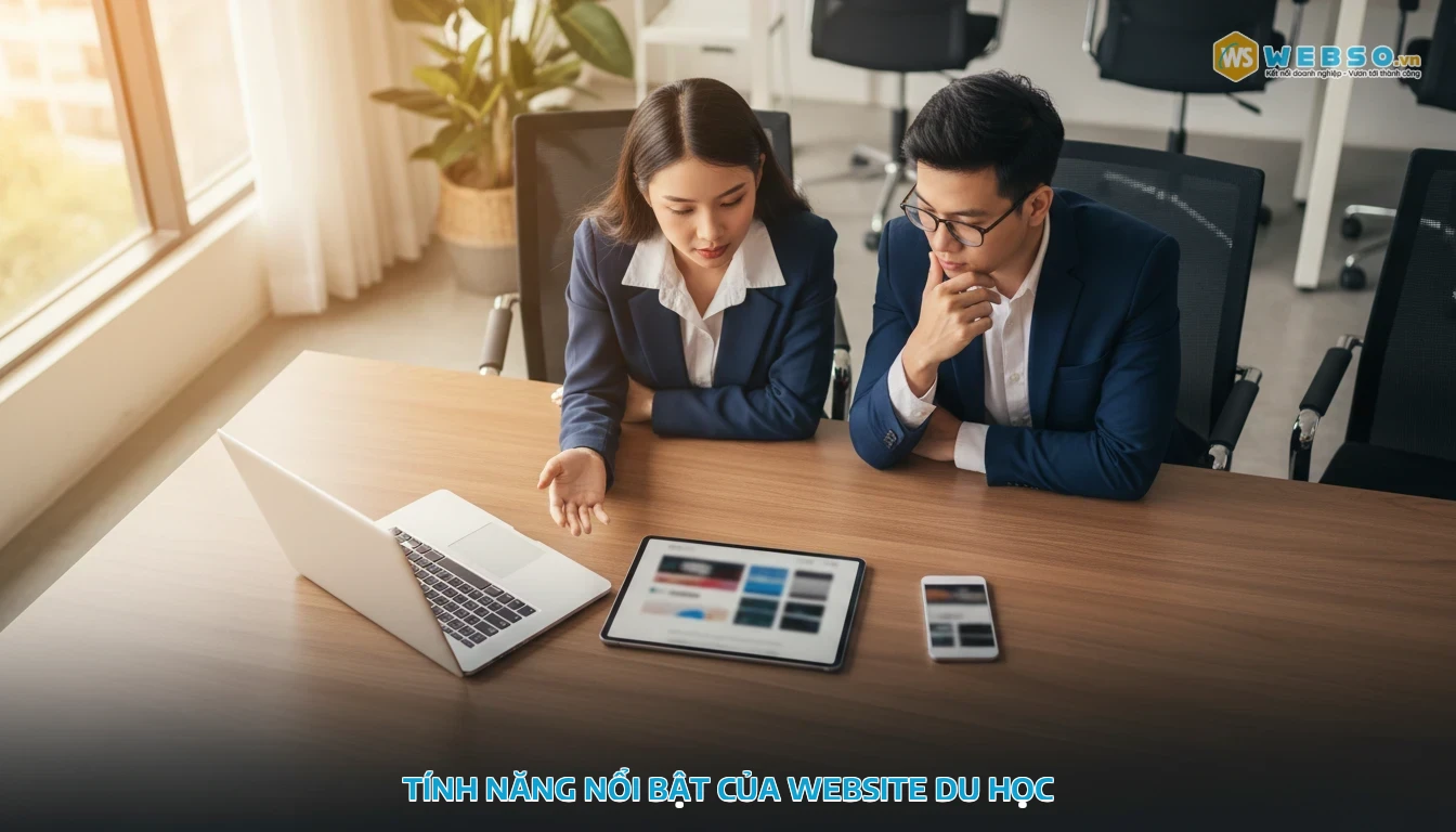 thiết kế website du học - Tính năng nổi bật của website du học