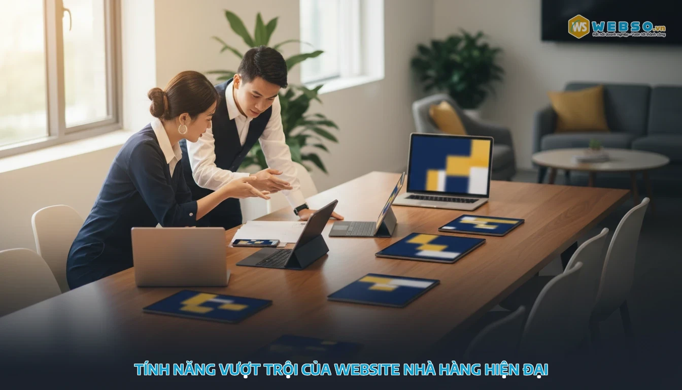 thiết kế website nhà hàng - Tính năng vượt trội của website nhà hàng hiện đại