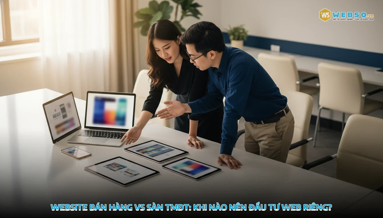 mẫu web bán hàng - Website bán hàng vs sàn TMĐT: Khi nào nên đầu tư web riêng?