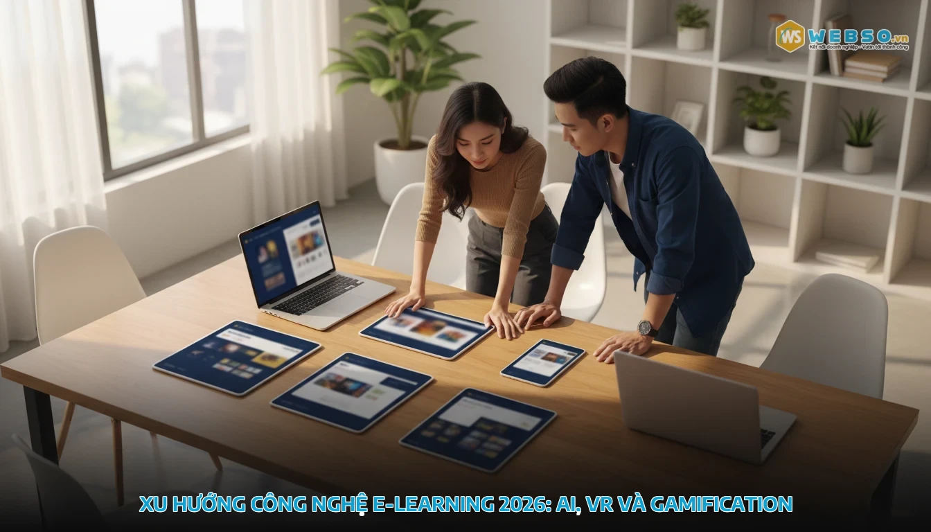 thiết kế web elearning - Xu Hướng Công Nghệ E-learning 2026: AI, VR Và Gamification