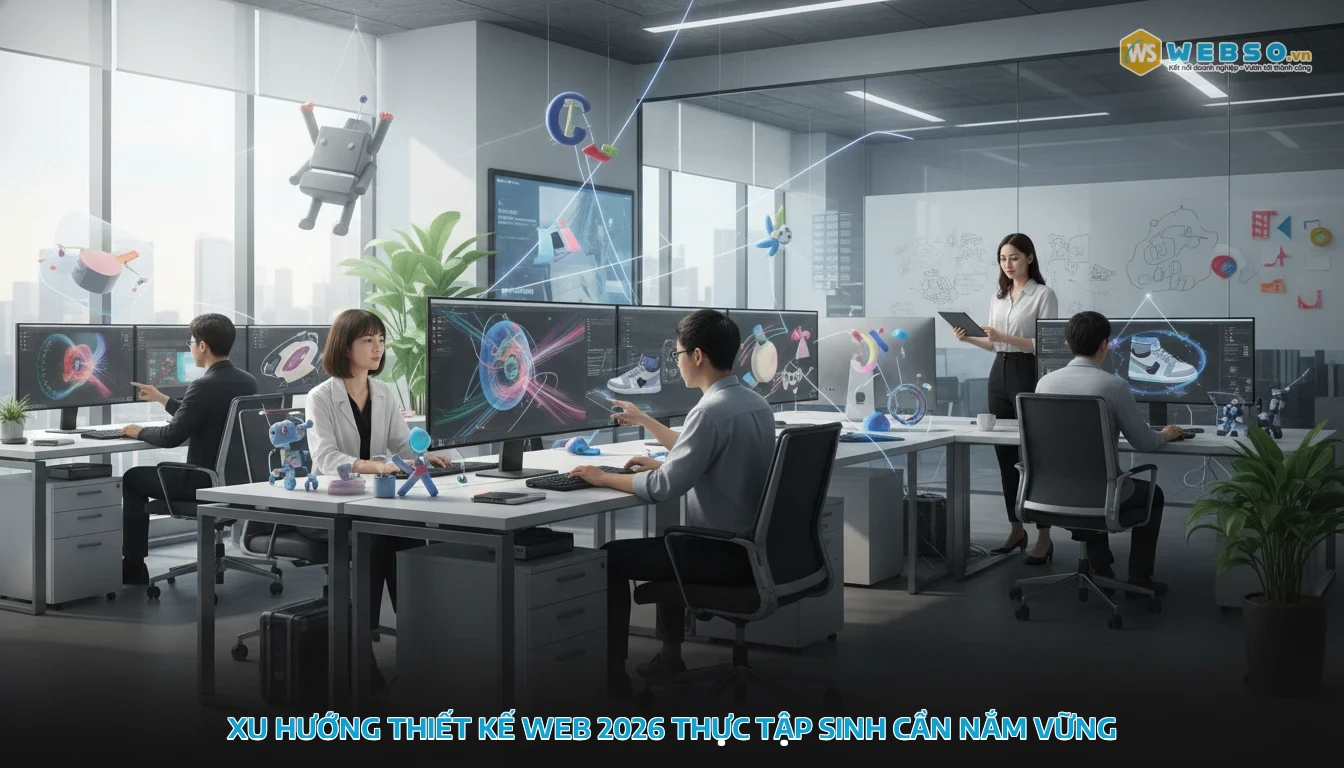 thực tập thiết kế web - Xu hướng thiết kế web 2026 thực tập sinh cần nắm vững