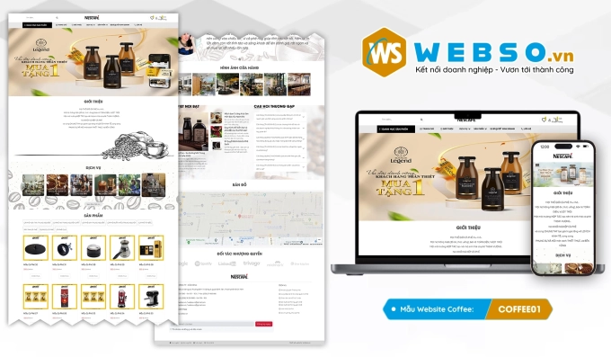 Mẫu website Bán Café 01