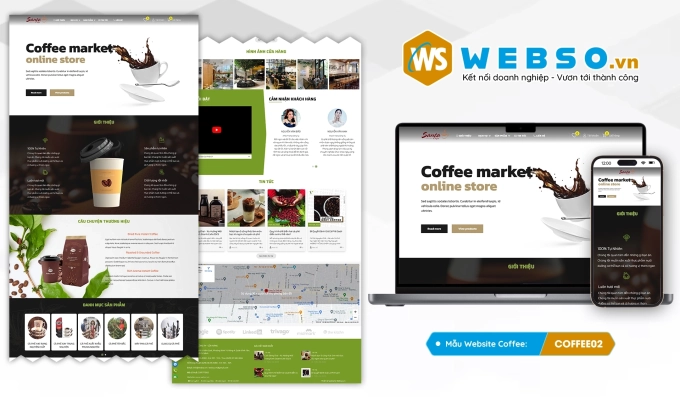 Mẫu website Bán Café 02