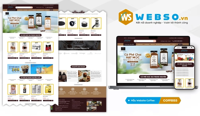 Mẫu website Bán Café 03