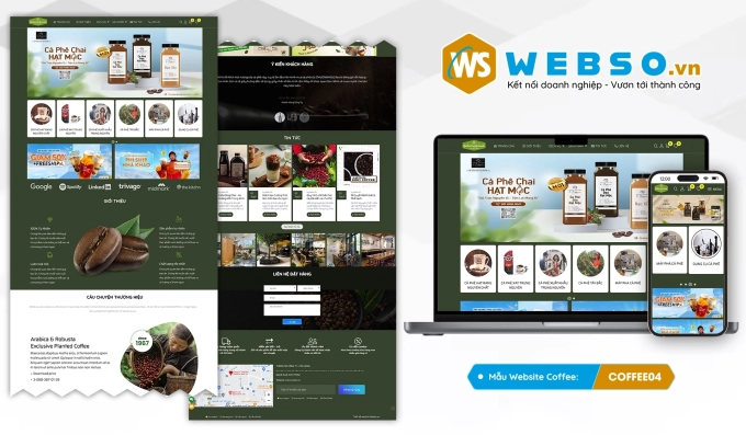 Mẫu website Bán Café 04