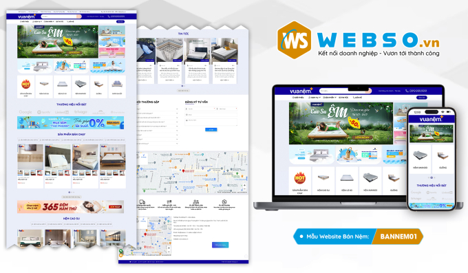 Mẫu website Bán Nệm(Vua Nệm) 01