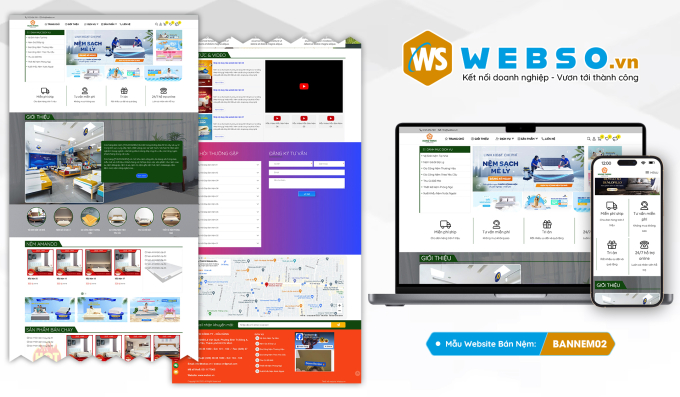 Mẫu website Bán Nệm(Vua Nệm) 02