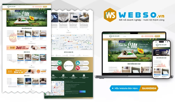 Mẫu website Bán Nệm(Vua Nệm) 04