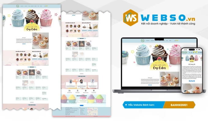 Mẫu website Bánh Kem 01