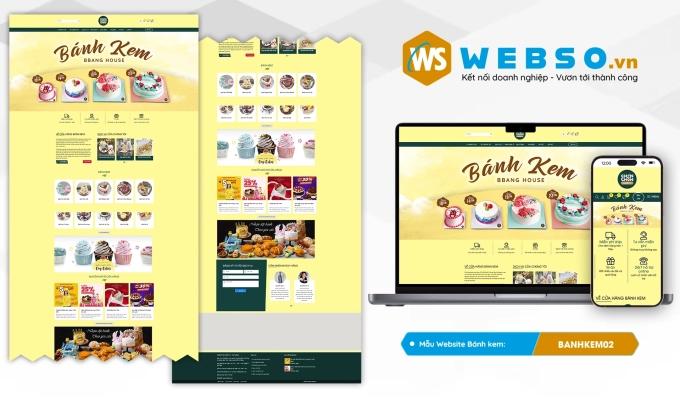 Mẫu website Bánh Kem 02