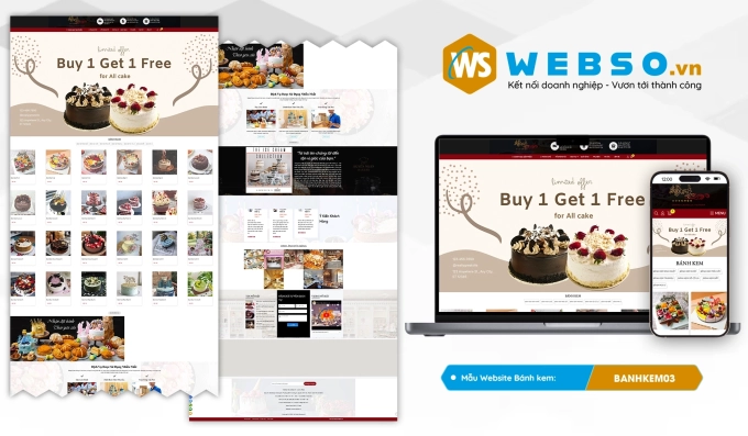 Mẫu website Bánh Kem 03