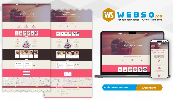 Mẫu website Bánh Kem 04