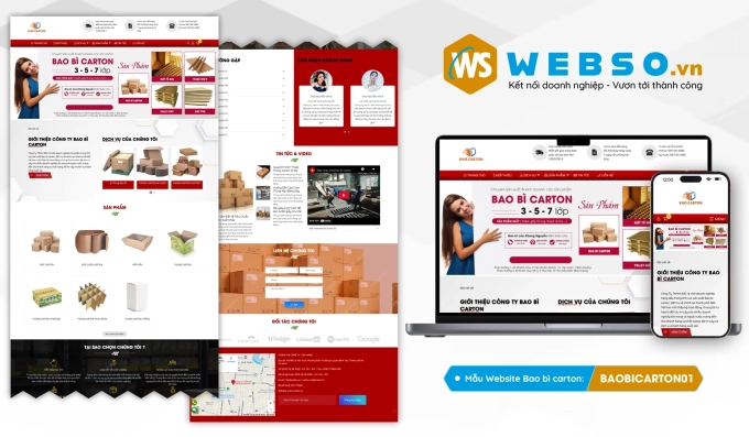 Mẫu website Bao Bì Carton 01