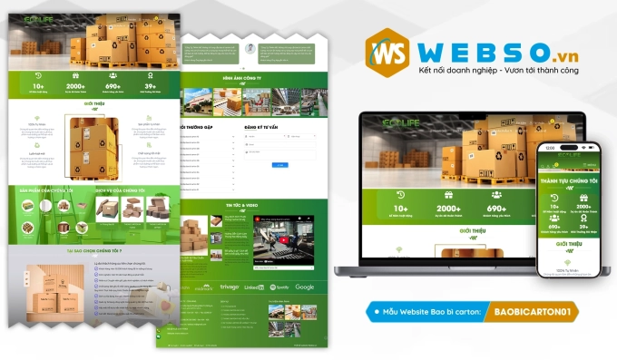 Mẫu website Bao Bì Carton 02