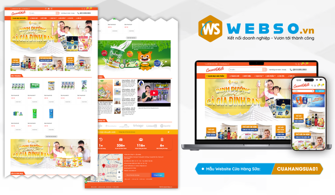 Mẫu website Cửa Hàng Sữa 01