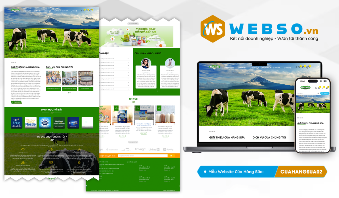 Mẫu website Cửa Hàng Sữa 02