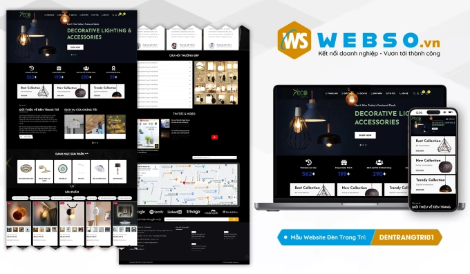 Mẫu website Đèn Trang Trí Nội Thất 01