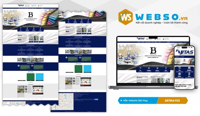 Mẫu website Dệt May - Giới Thiệu 03