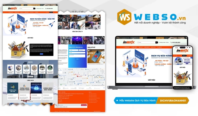 Mẫu website Dịch Vụ Bảo Hành 01