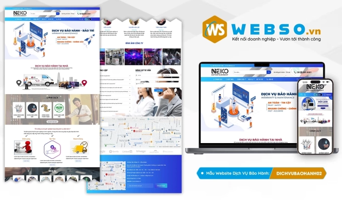 Mẫu website Dịch Vụ Bảo Hành 02