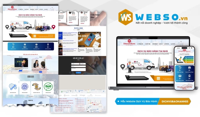 Mẫu website Dịch Vụ Bảo Hành 03