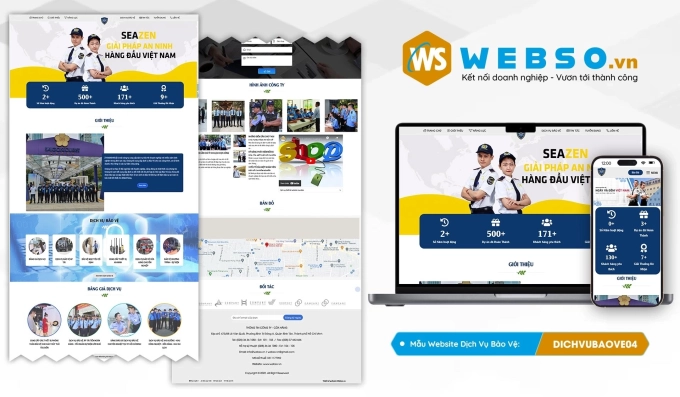 Mẫu website Dịch Vụ Bảo Vệ 04