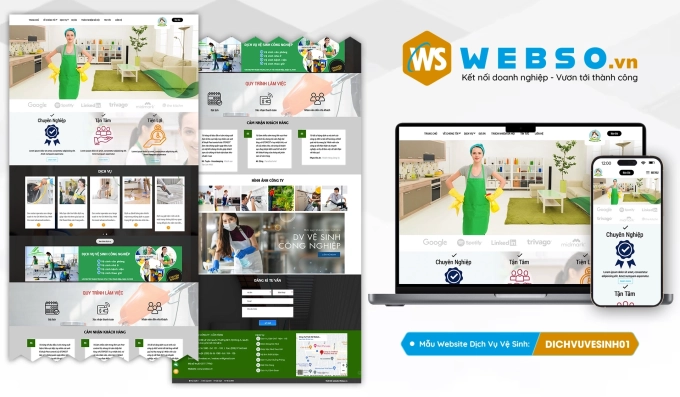 Mẫu website Dịch Vụ Vệ Sinh 01