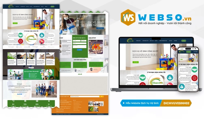 Mẫu website Dịch Vụ Vệ Sinh 02
