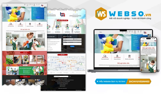 Mẫu website Dịch Vụ Vệ Sinh 03