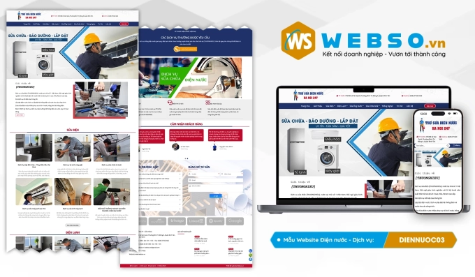 Mẫu website Điện Nước - Dịch Vụ 03