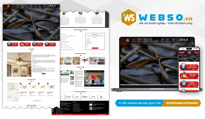 Mẫu website Hộp Đèn, Quạt Trần 02