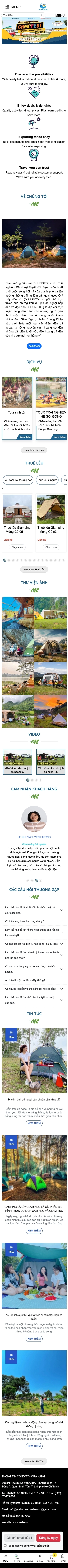 Mẫu website Khu Du Lịch Dã Ngoại 01